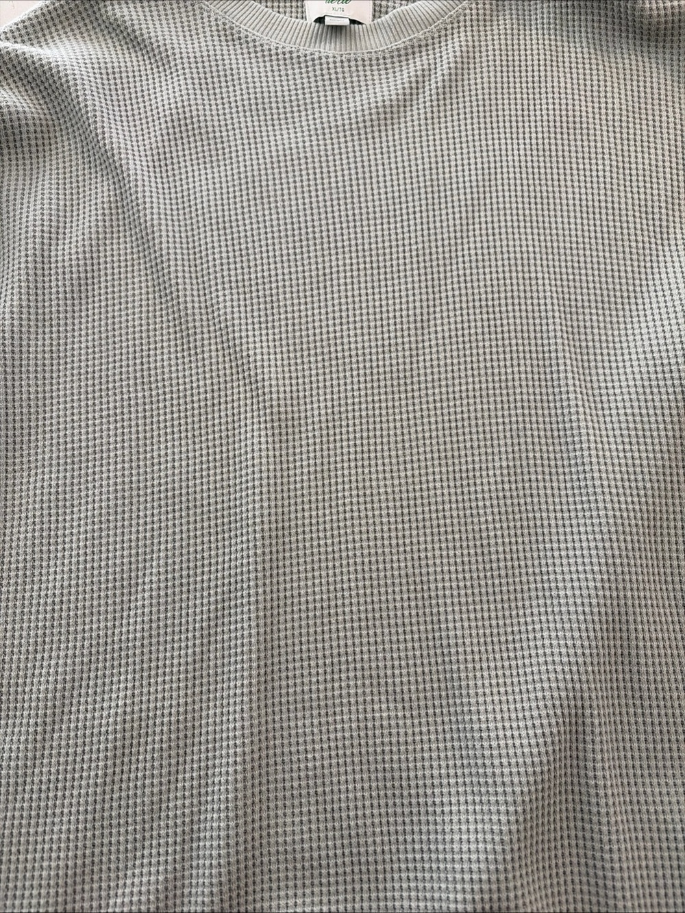aerie Light Gray Waffle Crewneck Sweatshirt - Picture 6 of 8